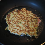 cooking of okonomiyaki